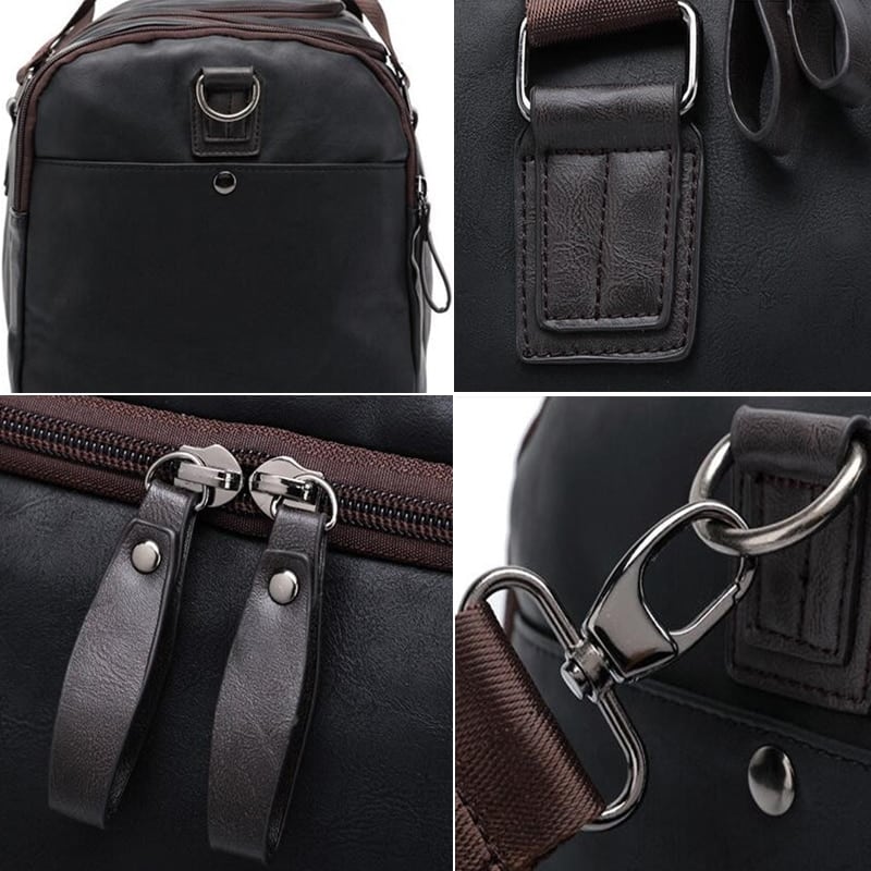 Casual Leather Travel Duffel Bag