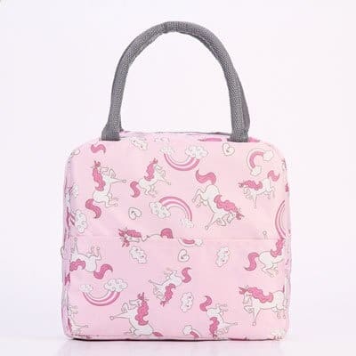 Patterned Portable Lunch Bag with Zipper