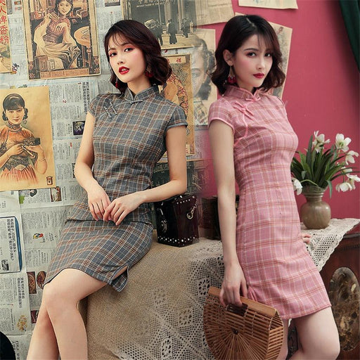 casual retro cheongsam dress - MRSLM