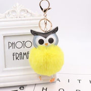 fur pompom owl keychain, view 6 - MRSLM