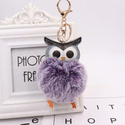 fur pompom owl keychain, view 7 - MRSLM