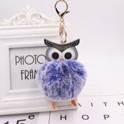fur pompom owl keychain, view 8 - MRSLM