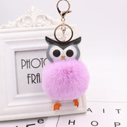 fur pompom owl keychain, view 13 - MRSLM