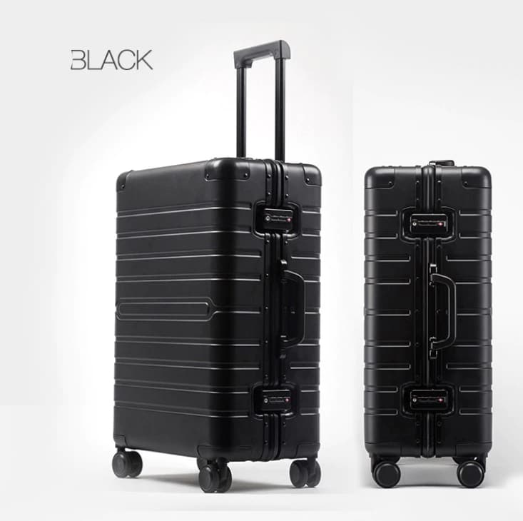 wheeled aluminum travel suitcase, view 2 - MRSLM