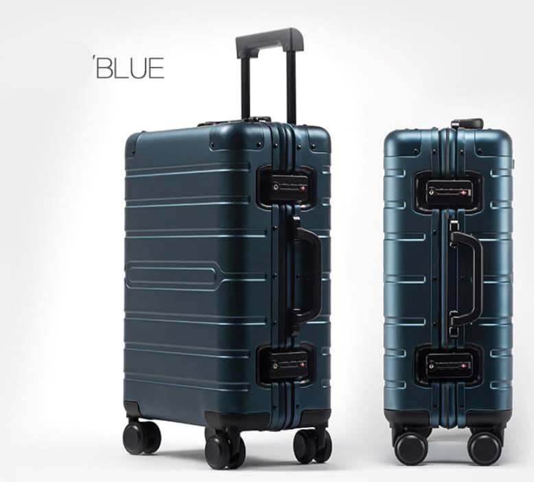 wheeled aluminum travel suitcase, view 3 - MRSLM