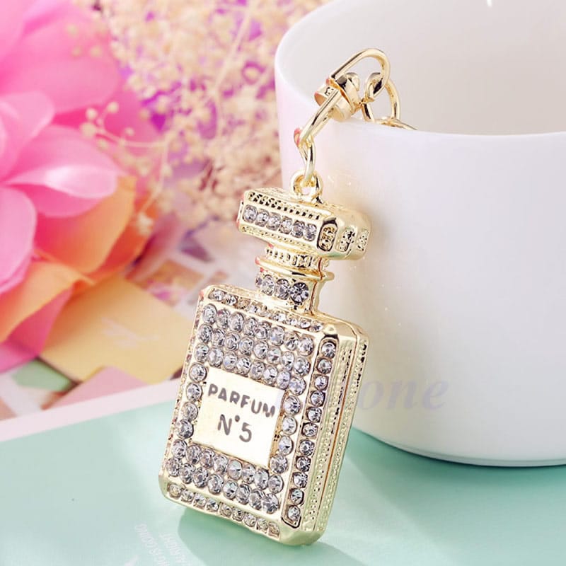fragrance bottle shaped keychain, view 4 - MRSLM