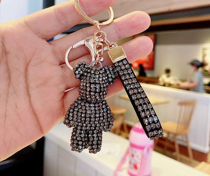 Glitter Keychain with Rhinestones