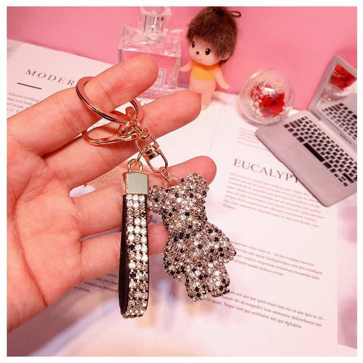 Glitter Keychain with Rhinestones