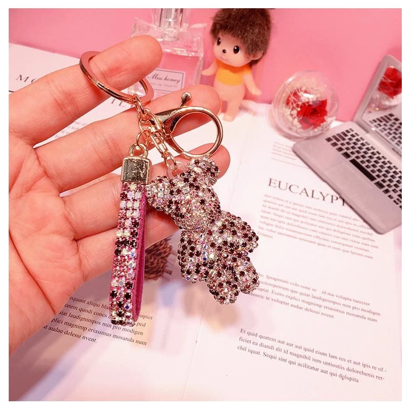 Glitter Keychain with Rhinestones