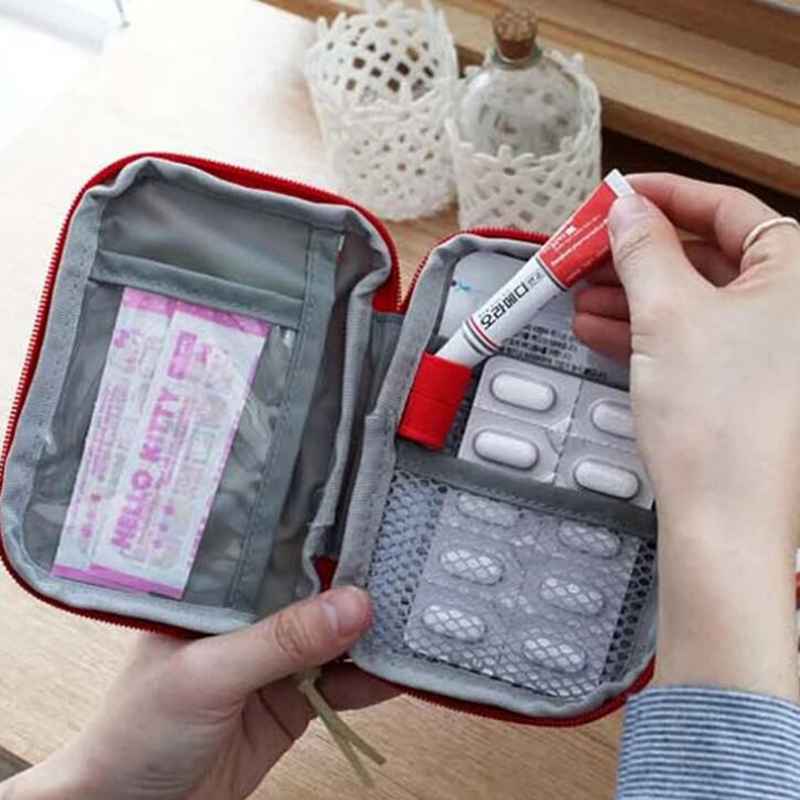 Portable Useful Cross Print First Aid Travel Bag