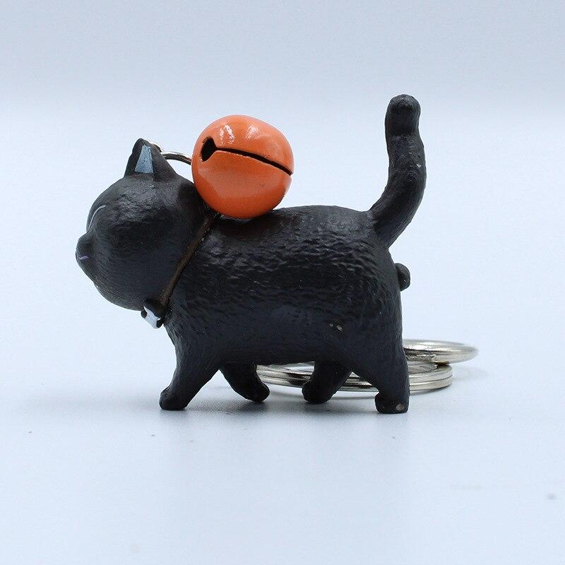 walking cat key ring with bell, view 2 - MRSLM