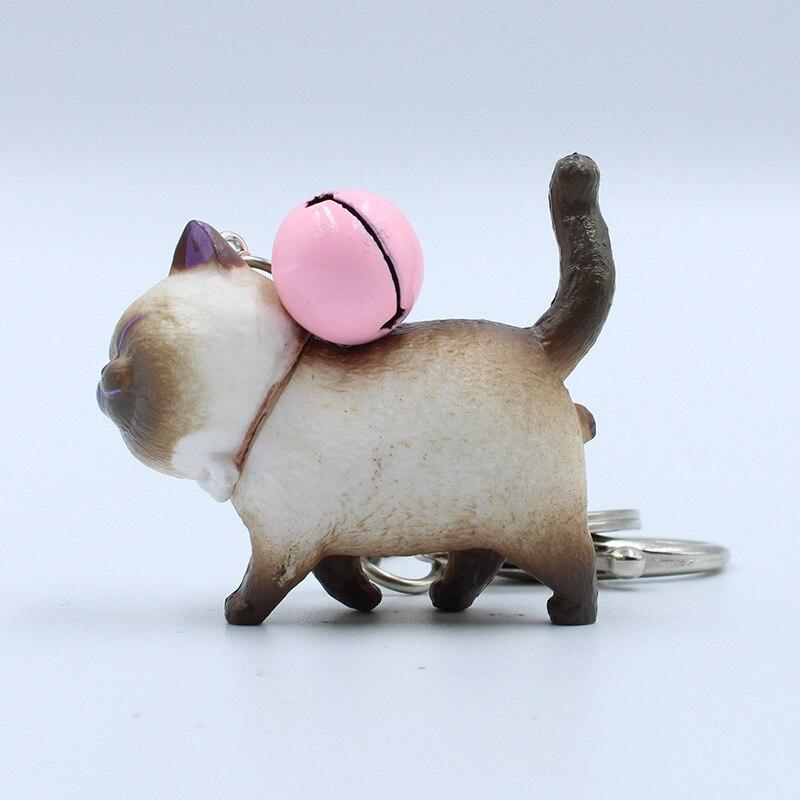 walking cat key ring with bell, view 4 - MRSLM
