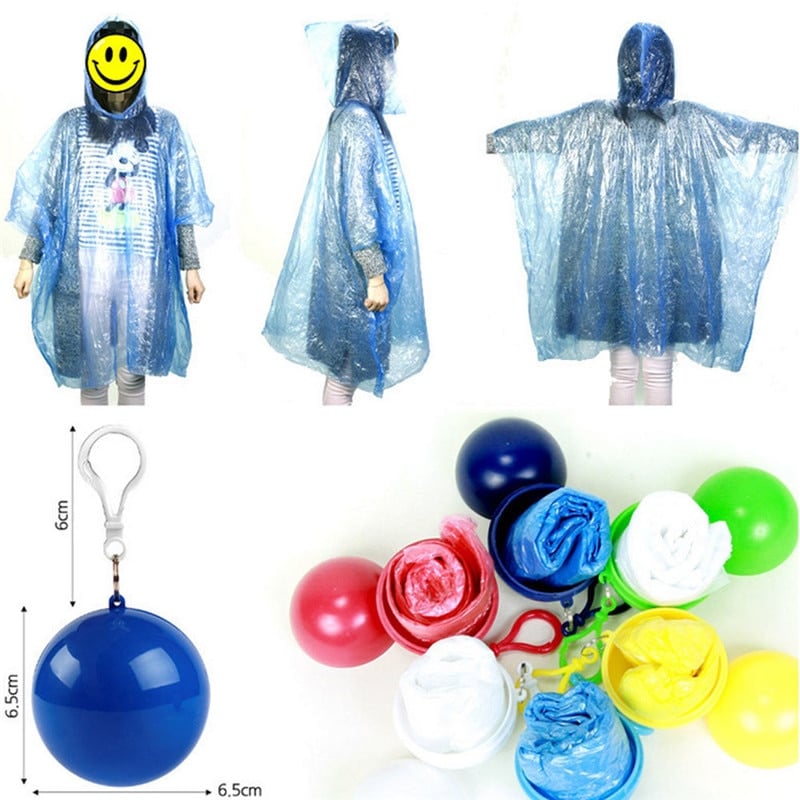 Disposable Rain Coat with Ball Case