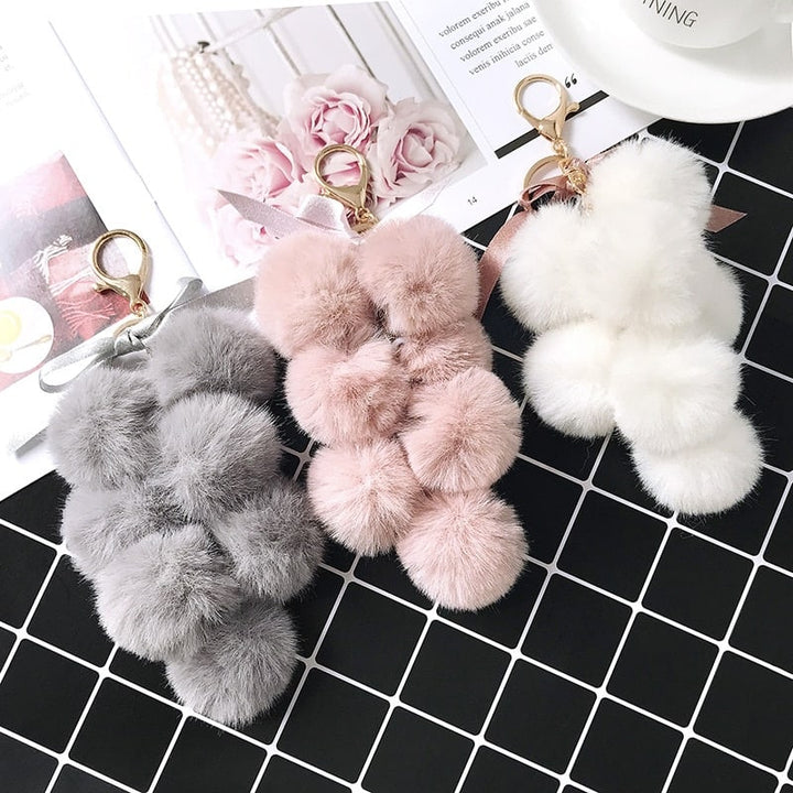 Eco Fur Pom Pom Keychain