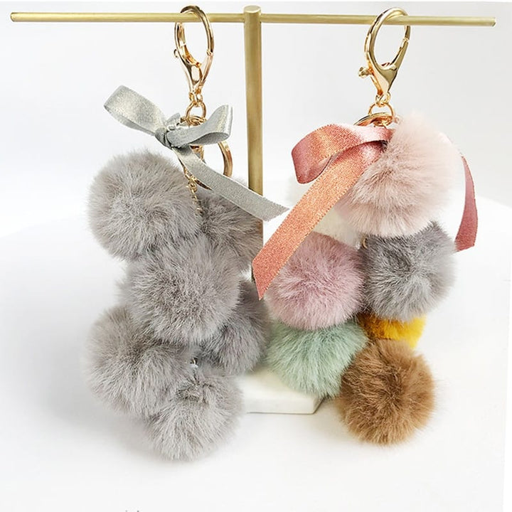 Eco Fur Pom Pom Keychain