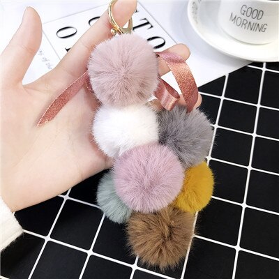 Eco Fur Pom Pom Keychain