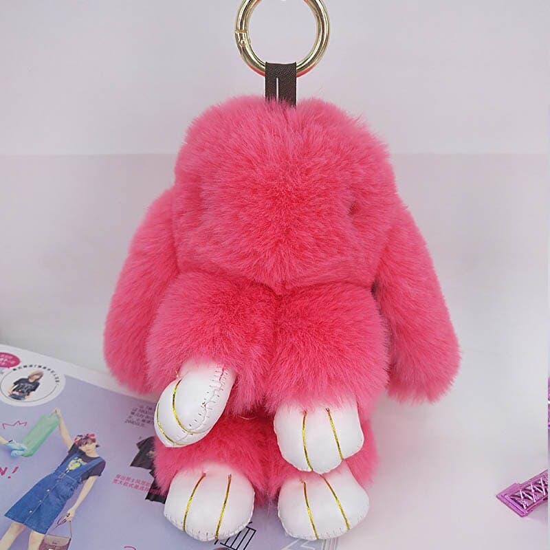 Large Fluffy Rabbit Key Ring