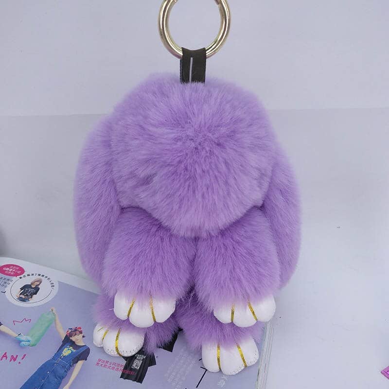 Large Fluffy Rabbit Key Ring