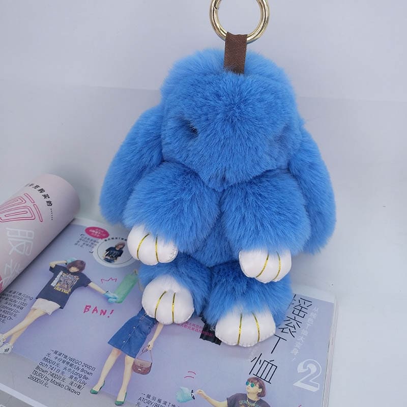Large fluffy rabbit key ring, view 14 - MRSLM