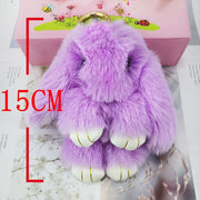 Large fluffy rabbit key ring, view 16 - MRSLM