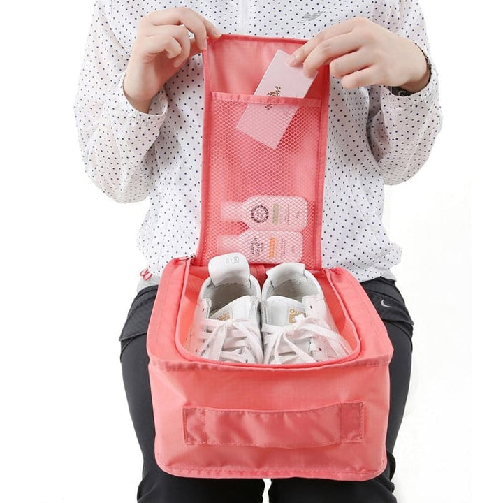 Waterproof Colorful Nylon Travel Shoes Storage Bag with Zipper