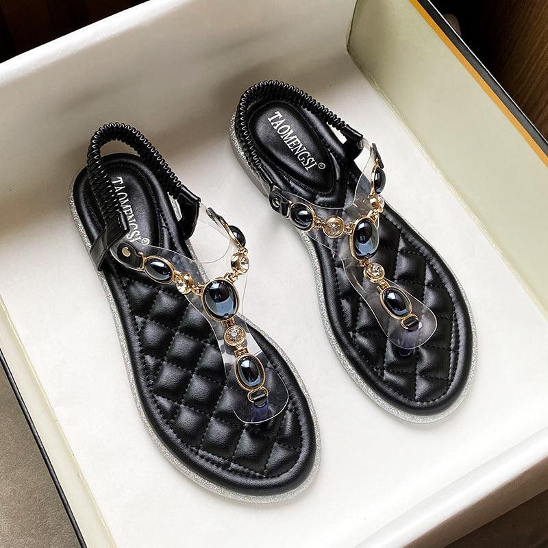 flat rhinestone flip-flops, view 2 - MRSLM