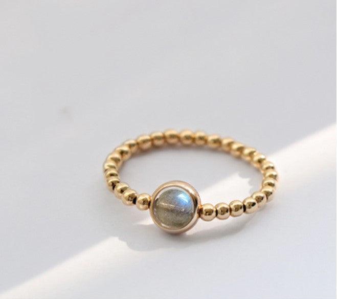 crystal strawberry transfer bead ring, view 3 - MRSLM
