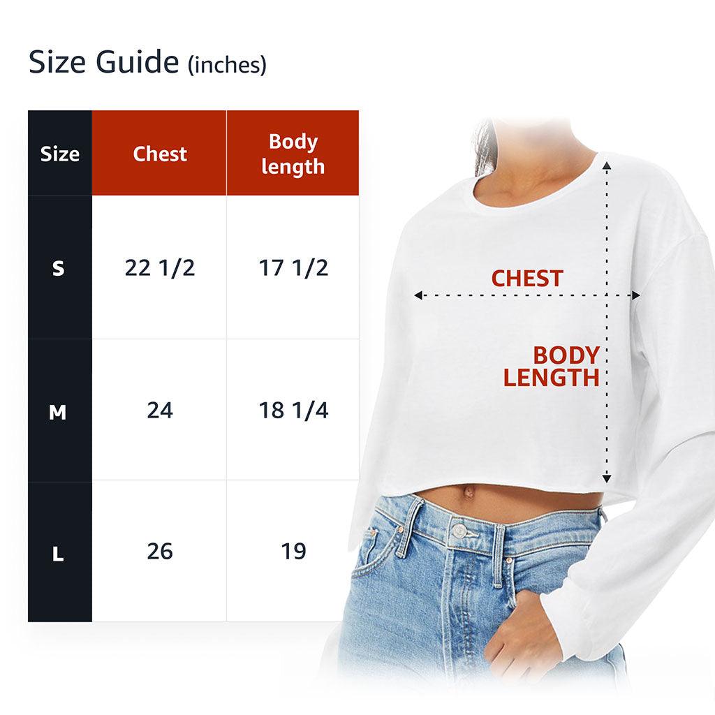Skeleton Couple Cropped Long Sleeve T-Shirt - Floral Women's T-Shirt - Printed Long Sleeve Tee - MRSLM