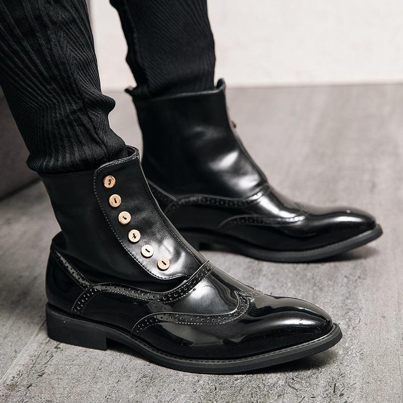 High Top Leather Fashion Men's Shoes Trend Personality Martin Boots - MRSLM