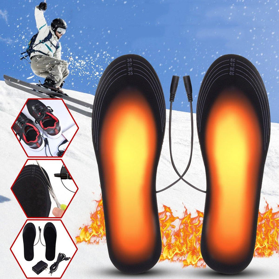 5V 2A Electric Heated Feet Shoe Insole USB Foot Heater Warmer Breathable Washable and Cropable Deodorant With Adapter - MRSLM