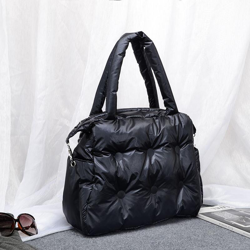 Space cotton puffer shoulder bag, view 3 - MRSLM