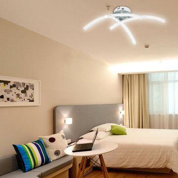 Modern LED 3 Light Ceiling Light Satin Nickel Kitchen Living Bedroom Lamp A85-265V - MRSLM