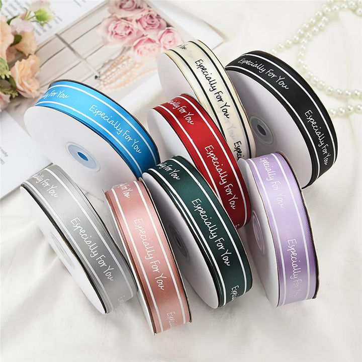 2.5cm Especially For You Printed Satin Ribbon Gift Flowers Packing Belt for Wedding Party Decorations DIY Crafts Ribbon - MRSLM