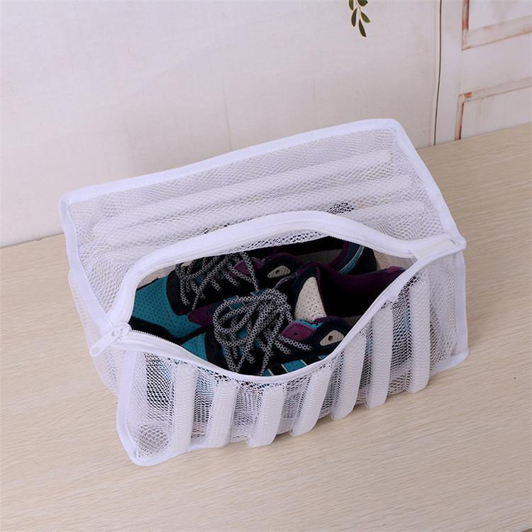 Laundry Footwear Sneaker Washer Dryer White Mesh Wash Bag Shoe Lingerie Clothes - MRSLM