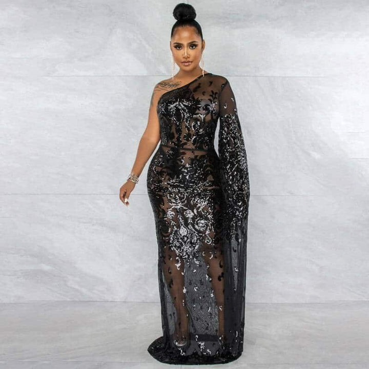 Embroidered Sexy Evening Dress
