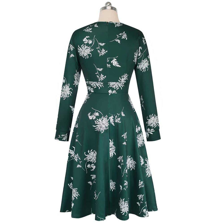 Floral Printed Pleated A-Line Dress for Women