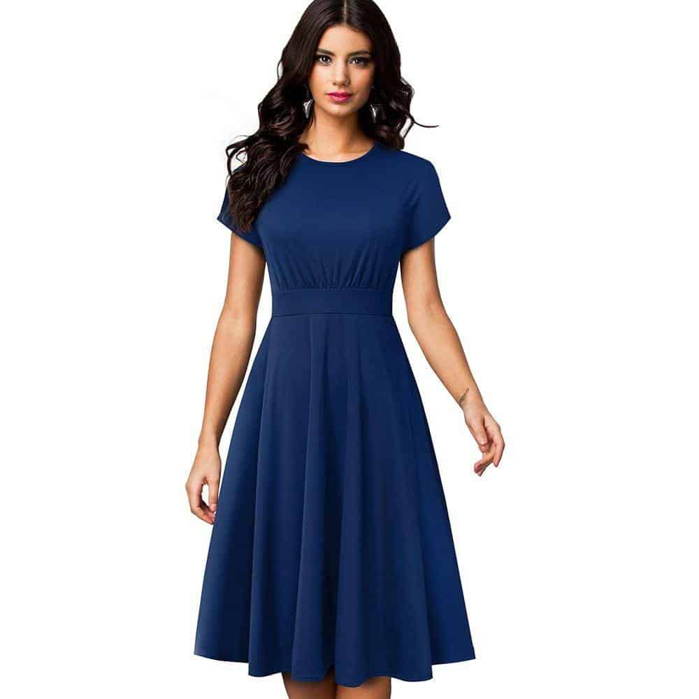 Floral Printed Pleated A-Line Dress for Women
