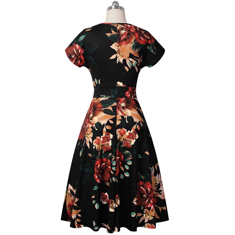 Floral Printed Pleated A-Line Dress for Women