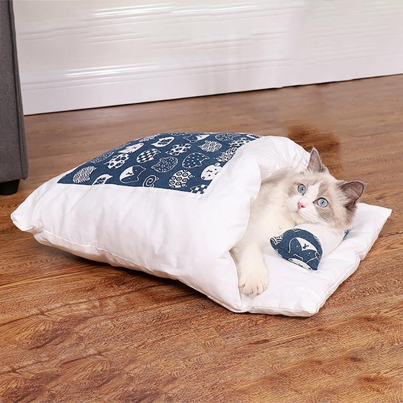 Removable Dog Cat Bed Cat Sleeping Bag Sofas Mat Winter Warm Cat House Small Pet Bed Puppy Kennel Nest Cushion Pet Products - MRSLM