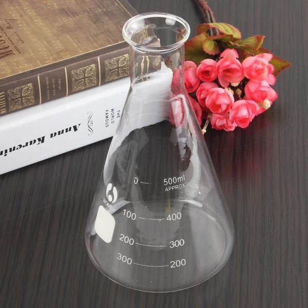 500ml 29/40 Graduated Narrow Mouth Glass Erlenmeyer Flask Conical Flask Ground Joints - MRSLM