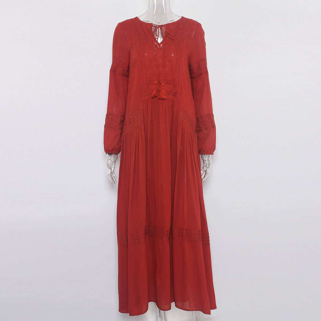 Vintage Women's Dress with Long Sleeves