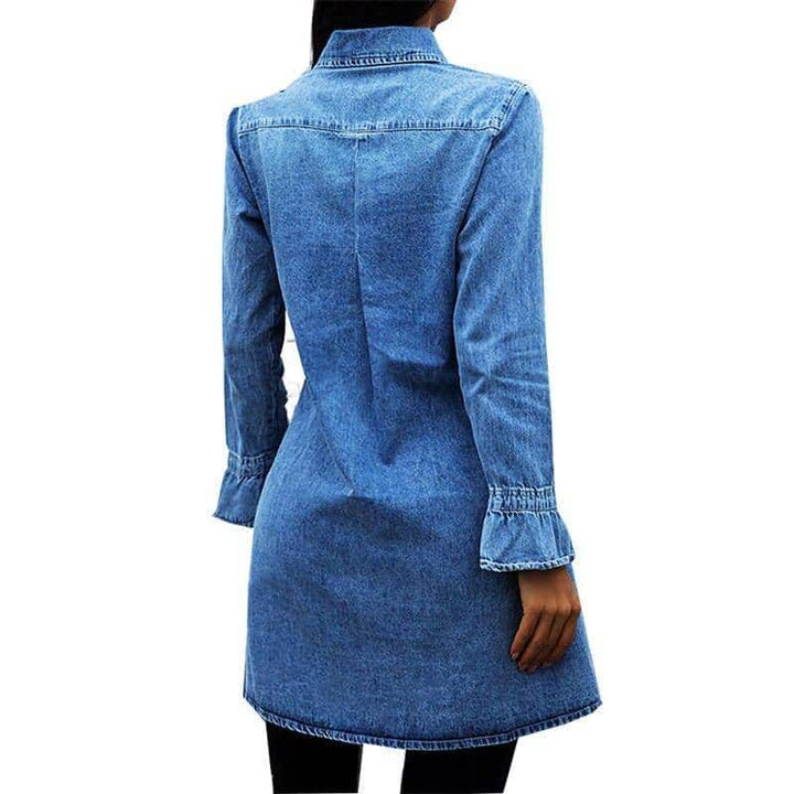 Women's Casual Style Denim Shirt Dress