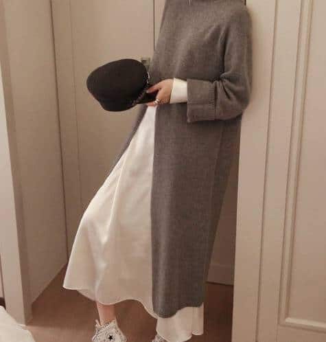 Women's Turtleneck Woolen Dress