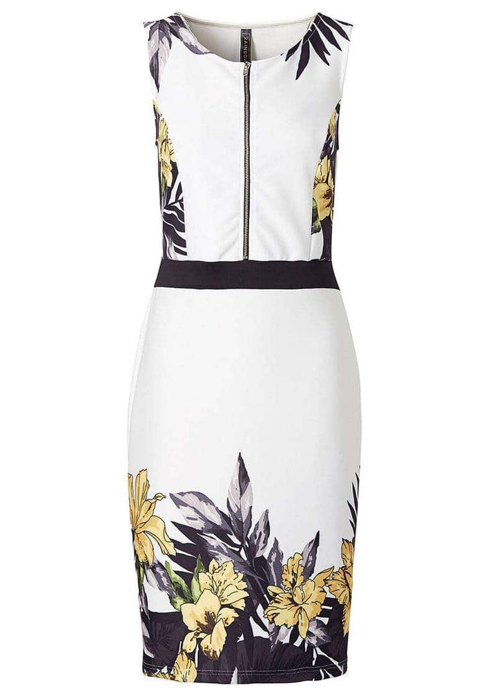 Women's O-Neck Sleeveless Floral Printed Dress