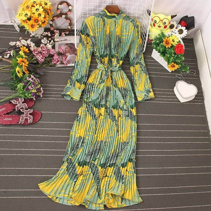 Women's Pleated Boho Dress