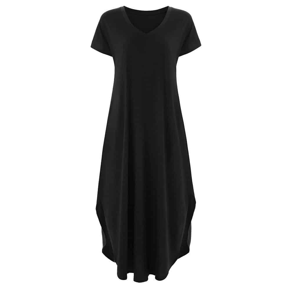 Women's V-Neck T-Shirt Maxi Dress