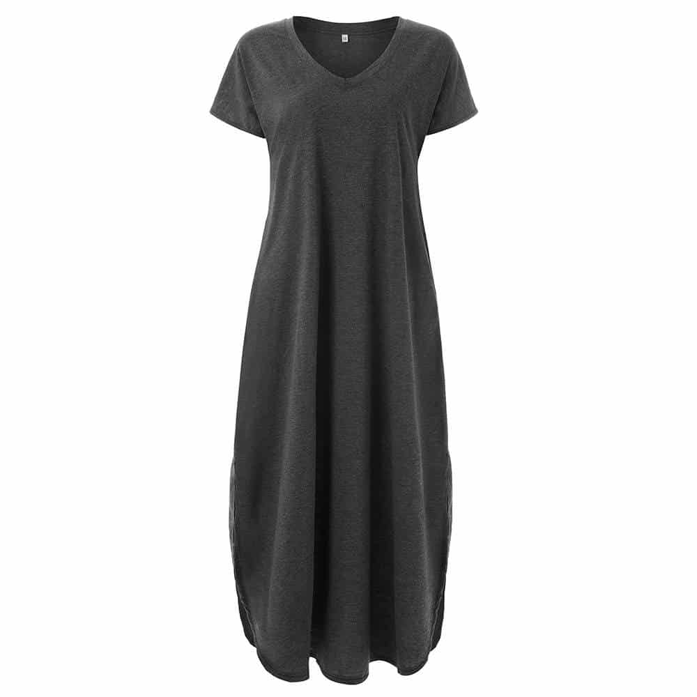 Women's V-Neck T-Shirt Maxi Dress