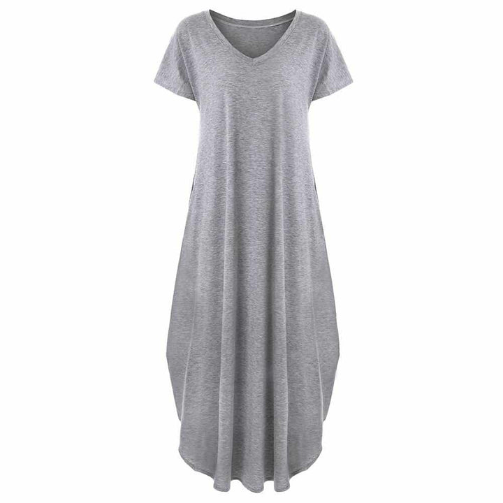 Women's V-Neck T-Shirt Maxi Dress