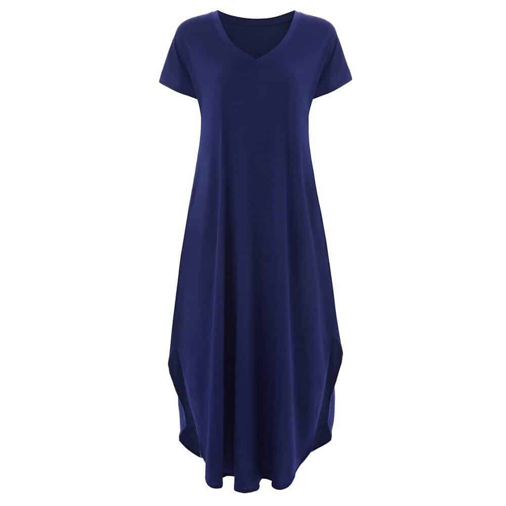 Women's V-Neck T-Shirt Maxi Dress