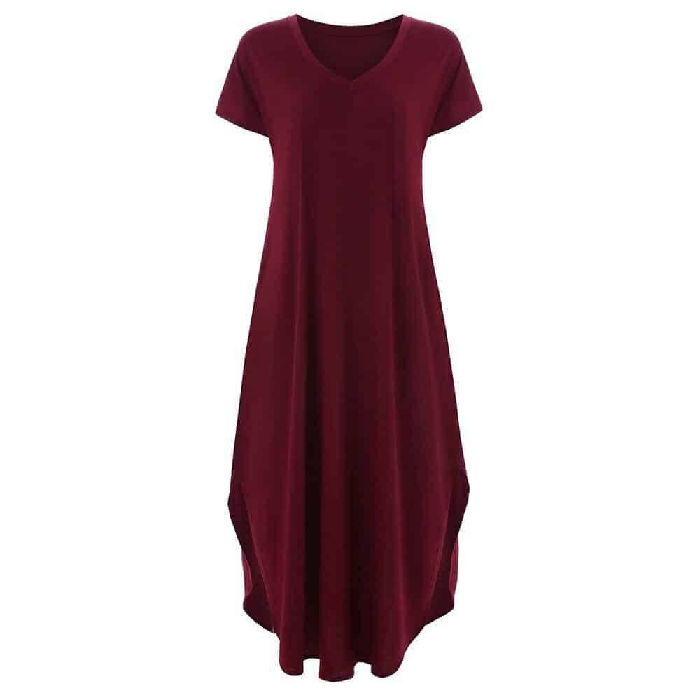 Women's V-Neck T-Shirt Maxi Dress